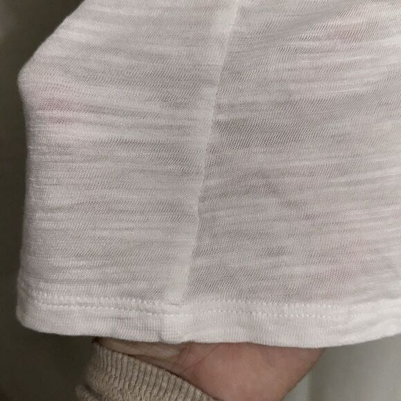 Banana Republic M White Short Flutter Sleeve Cotton Blend Tee - Picture 6 of 9